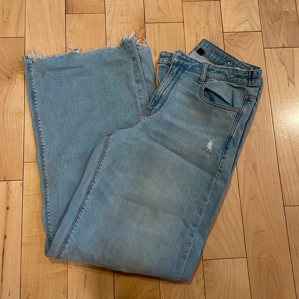 American Eagle dreamy drape high-rise wide leg jeans